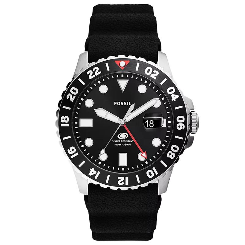 Fossil Mens Gmt Black Dial Watch  Fs6036